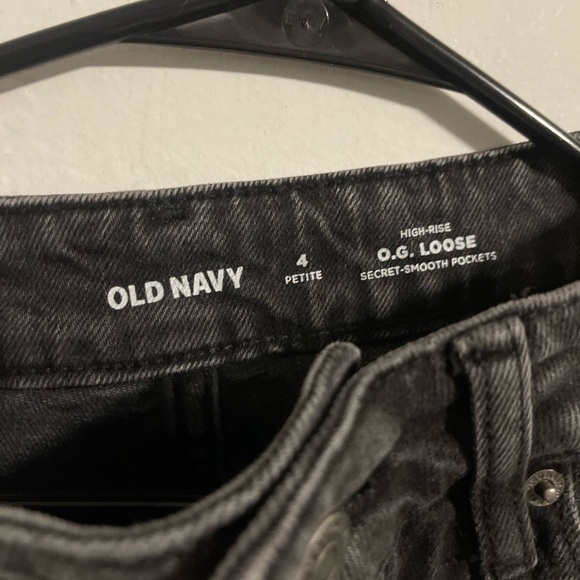 Old Navy Woman Size 4 Petite O.G Loose Secret Smooth Pockets Black Wash Jeans - Picture 4 of 4